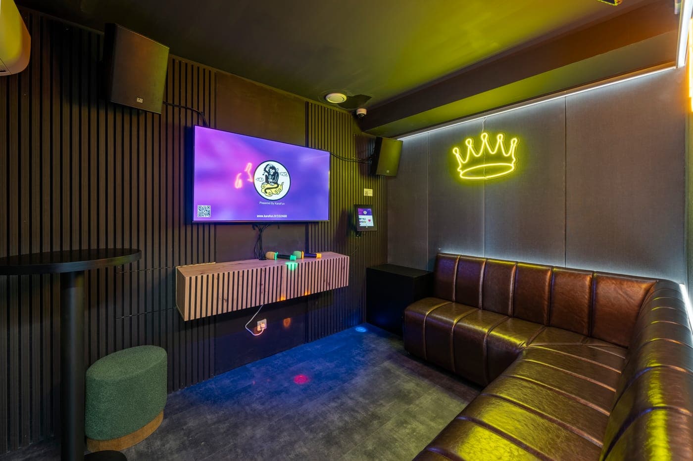 Box King & Queen — Couronne dorée, cuir cognac
